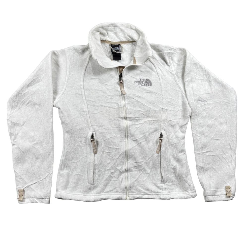 The North Face Fleece Jacket Womens XS White Full Zip Mock Neck TKA 100 01301